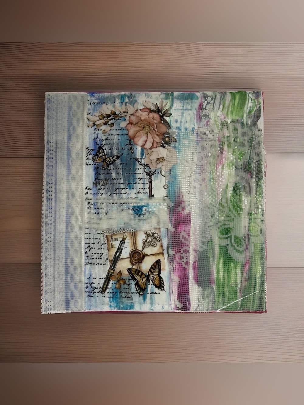 Original Abstract Painting 12 X 12 Canvas Acrylic Titled A Touch Of Whimsy